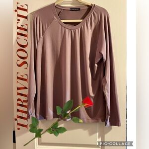 THRIVE SOCIETE Featherweight Daydreamer Pullover XL Mauve Like New & Xtra Soft